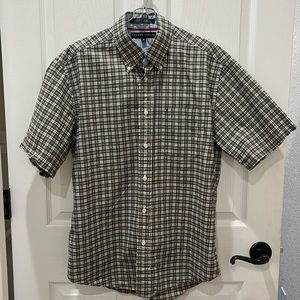 TOMMY HILFIGER BUTTON DOWN SHIRT Blue and Yellow Plaid